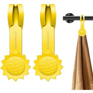 Magnetic Towel Clips 2Pack  Premium Multi-Scene Use Towel Hooks for Bathrooms, Kitchens, Showers & More  Keep Towels, Socks, Gloves, Aprons, and Small Tools Organized (Yellow)