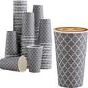 Lamosi Coffee Cups 16 oz 180 Pack, Disposable Coffee Cups, Disposable Cup,16 oz Hot Cup, Paper Insulated Cup for Cold Hot Drinks (No Lids)