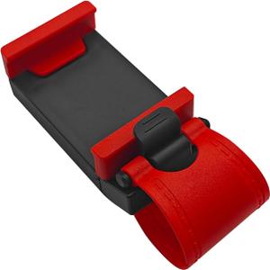 Car Steering Wheel Phone Mount, Buckle-Type Cell Phone Clamp Mount Stand, Universal Portable Steering Wheel Phone Holder Compatible with 55-75mm Mobile Phones MP4 Navigation Devices (Red)