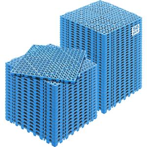 VEVOR Interlocking Tile 50PCS Blue, Drainage Tiles 12" x 12" Splicing, Soft PVC Interlocking Drainage Floor Tiles, Non-Slip Drainage Holes for Restroom, Bathroom, Kitchen, Pool, Wet Areas