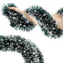 50FT Tinsel Christmas Garland Metallic Twist Garland Shiny Hanging Tinsel for Christmas Tree Party Supplies Indoor Outdoor Home Xmas Decoration (Green/White)