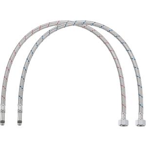 uxcell 28 Inch Long Faucet Supply Line Connector, 2pcs G1/2 Female Compression Thread x M10 Male Connector Braided 304 Stainless Steel Water Supply Hose Line
