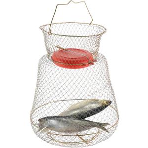 Floatable Galvanized Steel Wire Fish Baskets, Collapsible Floatable Wire Fish Baskets,Portable Fishing Basket Fishing Net Cage (1)