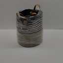 HD Medium-Large Fabric Rope Basket , Black Stripe and Brown, Set of 2