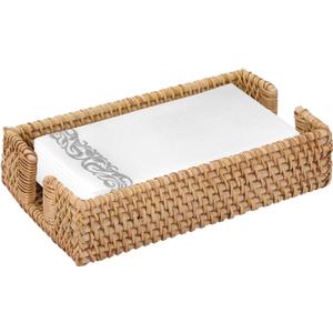 Sumnacon Napkin Holder, Rattan Napkin Holder for Table, Wicker Bathroom Napkin Holders Tray Decorative Guest Towel Holder Tray for Bathroom Kitchen Dining Table Party Holiday, Honey Brown