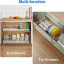 Mustorn 2 Pack Pots and Pans Organizer Under Cabinet, 22" Expandable Food Storage Container Lid Organizers with 9 Adjustable Dividers Pot and Pan Lid Holders Rack Inside Cabinet/Countertop(White)