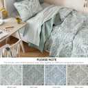 Comfort Spaces Boho Quilt Set Twin Reversible Vermicelli Quilting Twin Size Bed, All Season, Lightweight, Coverlet Winter Layer Bedding, Shams, Gloria, Twin/Twin XL Green 2 Piece