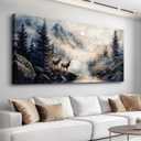 ERQINHUA Large Canvas Wall Art For Bedroom Wall Decorations For Living Room Modern Office Mural Abstract Ink Painting Elk Forest landscape Wall Pictures Printed Artworks Picture Home Decor 24"X48"