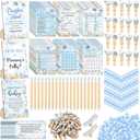 Sherr 476 Pcs Under The Sea Baby Shower Games 6 Sets Activities Cards Pacifier Hunt 50 Pacifiers How Big is Mommy's Belly Sign 50 Guessing Card 2 Measuring Tape Don't Say Sign 50 Clothespin for Adult