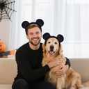 Bear Ears Headband Tail Set, Bear Costume Headband for Adults Women Men for Halloween Party Headwear Accessory (One Size, Black)