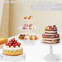 Fivenl 8 Pcs Cake Stand White Metal Dessert Table Display Set, 3-Tier Cupcake Stand, Cake Display Tower and Cookie Tray Rack Serving Tray for Birthday Party, Weddings, Baby Shower (White)