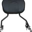 YHMOTO Detachable Sissy Bar Passenger Rear Backrest Compatible for Harley Davidson Touring Street Glide Road King Electra Glide 2009-2025 (Black)