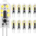 G4 LED Bulb 12V, HengBo Daylight White 6000K G4 JC Bi Pin Base 20 Watt Halogen Bulb Replacement Light Bulb for Under Cabinet, Range Hood, Stove Light (Pack of 10)