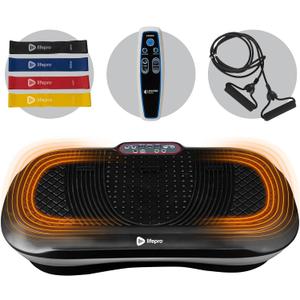 Lifepro Waver Vibration Plate Exercise Machine  High-Intensity Vibration for Muscle Activation, Full-Body Workout Vibrating Platform with Loop Bands, Fitness Equipment for Strength Toning & Fat Loss (Black)