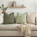 decorUhome Summer Decorative Neutral Linen Fringe Throw Pillow Covers Set of 2 Natural Beige Pillow Covers with Tassels Soft Farmhouse Boho Accent Pillow Cases for Couch Bed Sofa 18x18 Inch
