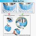 Mechpia 2 Pieces Crate Dog Bowl, Removable Stainless Steel Pet Kennel Hanging Food Water Feeder Bowl Cage Coop Cup for Puppy Medium Dog Cat Rabbit Ferret Bird (Blue,Green)
