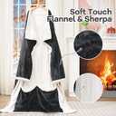 Heated Blanket Wearable Electric Blanket with Foot Pocket and Sleeves, Heating Throw Blanket, Electric Snuggle Blankets, 6 Heating Levels Setting & 4 Hours Auto Shut Off, Machine Washable (Long, Grey)