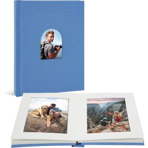 Vienrose Premium Small Photo Album 4x6 for 20 Pictures, Linen Cover Photo Book with Writing Space for Captions and Memories, Ideal for Wedding, Baby Books, Travel and Keepsake Gifts, Blue