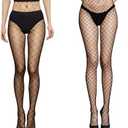 Vyxoran Womens High Waist Fishnet Tights Black Fishnet Stockings Sexy Party Thigh High Mesh Stockings Pantyhose for Women
