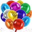 TONIFUL 30Pcs 18 Inch Large Colorful Round Shape Foil Balloons Big Colorful Circle Helium Mylar Ballons for Birthday Wedding Baby Shower Anniversary Engagement Party Decor Supplies