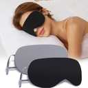 Sleeping Mask 2 Pack, Warm, Cool Double-Sided Use of Sleep Mask, Super Soft Blindfold with Adjustable Strap, Block Out Light, Comfort Sleep Eye Mask for Travel Meditation Nap Black