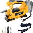 Cordless Tire Inflator Air Compressor for DeWalt 20V Max Battery, 150PSI Portable LED Light Handheld Air Pump with Digital Pressure Gauge for Cars Motorcycles Bikes Sport Balls(Battery Not Included)