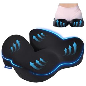 Patent Memory Foam Seat Cushion for Office Chair Pressure Relief Sciatica & Tailbone Pain Relief Memory Foam Coccyx Cushion for Long Sitting, for Home Chair, Gaming and Car Seat Cushion