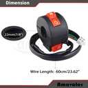Handlebar Mount Motorbike ON Off Start Kill Switch 7/8" 22mm 4 Wires Aftermarket Replacement Parts Fit for 110cc 125cc Taotao ATVs Quad Wheelers Motorcycles Pit Bike.