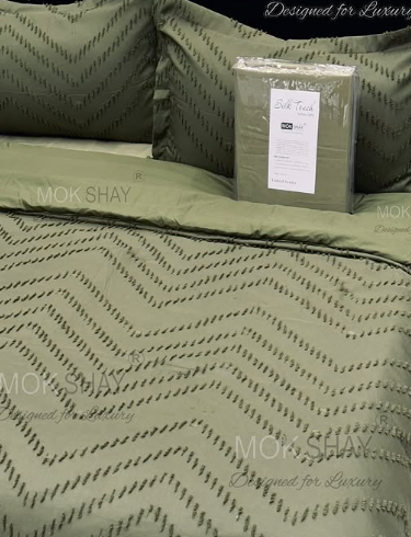 King Comforter Set Green Tufted Jacquard Boho Geometry Soft Shabby Chic Down Alternative Microfiber Bedding - All Season Duvet Modern Farmhouse Bed Sets Women Men Size 104 x90 3pc Cream Tan (Green Tufted Geometry Comforter Set)