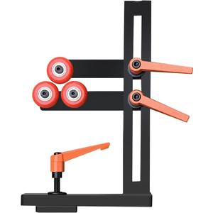 Wood Lathe Steady RestL-type Woodworking Lathe Center Frame with 3 Fixed Wheels Adjustable Wheel Position for Woodworking Lathes Up to 12 inches