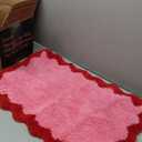 Scalloped Bath Mats Pink Bathroom Rugs Non Slip Washable Cute Bath Mats Microfiber Absorbent Soft Aesthetic Preppy Small Bath Rugs for Bedroom Tub Sink, Size: 31" x 19.5"