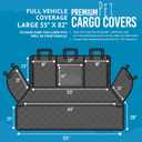 Bulldogology SUV Cargo Liner for Dogs 55"x82" Heavy Duty Complete Pet Trunk Cargo Cover Area - Trunk Cover Car Protector for Dogs Waterproof Nonslip Mat - Dog Cargo Liner SUVs Vans Cars (Large, Black)