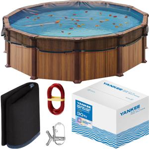 Yankee Pool Leaf Net Cover for 30 Ft. Above-Ground Round Pool - Heavy-Duty 0.15, Net to Protect from Leaves, Debris | Leaf Catcher to Prevent Clogging