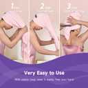 Umisleep Extra Large Microfiber Hair Towel for Women Long, Curly, Thick Hair, Super Soft Anti Frizz Quick Dry Hair Towel Wrap, Ultra Absorbent Hair Turban with Elastic Band Pink