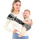 Toddler Sling Carrier - Premium Cotton, Expandable & Ergonomic, One Size Fits All, Ideal for 6-48 Months (11-44 lbs), Compact & Easy to Use, One-Hand-Free, Beige