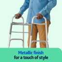 Medline Lightweight Two Button Folding Walker with 5" Wheels, Aluminum Frame Supports up to 300 lbs
