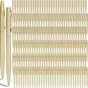 Fuutreo 200 Pack Wedding Gold Pens Bulk Gold Metal Pens Slim Ballpoint Retractable Ballpoint with Black Ink Mini Conical for Wedding Favors Guests, Office Business Teachers,1.0 mm