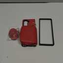 Wallet Case for Samsung Galaxy Z Fold 5 5G 2023 & Shoulder Strap Ring Buckle, Luxury PU Leather Zipper Flip Organ Purse, Card Holder Stand Phone Cover for ZFold5 Z5 G Fold5 5ZBB Women Men Red