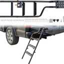 Universal 45" Foldable Pickup Truck Tailgate Ladder, Heavy Duty Folding Tailgate Step Ladder with Lock Device Universal Fit for Pickup Truck (F250, RAM 2500 etc.) Accessories