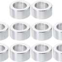 PATIKIL M10 Aluminum Spacers, 10 Pcs Metal Spacer Aluminum 10.2mm ID x 16mm OD x 8mm L Aluminum Spacer Screw Standoff Round for 3/8" M10 Screw Bolts