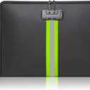 Fireproof Document Bag with Lock, Non-Itchy Silicone Coated Fire Resistant Money Bag for Cash, Waterproof Safe Storage Pouch Organizer for A4 Legal Documents, Passport, Jewelry & Tablet (13.3*0.98*9.2 Inch, Black)