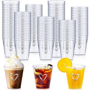 Nuogo 100 Pcs wedding shot glasses shot glasses bulk 2 oz Disposable Shot Glasses Bulk Clear Plastic Love Heart Shot Small Tasting Cups for Guests Wedding Holiday Party Restaurant Kitchen