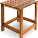 Utoplike Teak Outdoor Side Table for Patio, Pool Coffee Accent Table, Wood End Tables for Garden, Backyard, Bed, Living Room, Couch, 1-tier