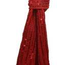 HI-party Small scarf with fashionable sequins for decoration (Red)