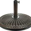 FLAME&SHADE 40lb Round Base Stand Weight for Patio Market Table Umbrella Outdoor, Bronze