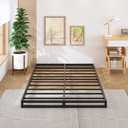 Lutown-Teen 4 Inch Full Size Bed Frame No Box Spring Needed, Heavy Duty Metal Platform Beds with Sturdy Steal Slats for Mattress Foundation, Easy Assembly, Noise Free, Black