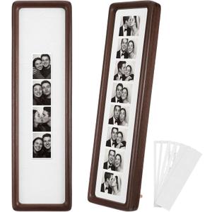Lineshading 2 Pcs Photo Strip Frame 16x4 Walnut Wood Photo Holder, Paper