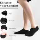 3 x Sunm Boutique No Show Socks Womens Low Cut & Non Slip, Invisible Liner Casual & Formal Socks, Flat Boat Line 3 Pairs (M)