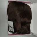 Wigs for Women Short Bob Wig with Bangs, Synthetic Wavy Curly Black Hair Wigs for Black Women, Natural Looking Textured Short Wigs for Daily Use. (Dark Brown)
