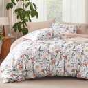Bedsure Duvet Cover Queen Size - Reversible Floral Duvet Cover Set with Zipper Closure, 3 Pieces Pale Blush Bedding Set with 8 Corner Ties and 2 Pillow Shams 20"x26"